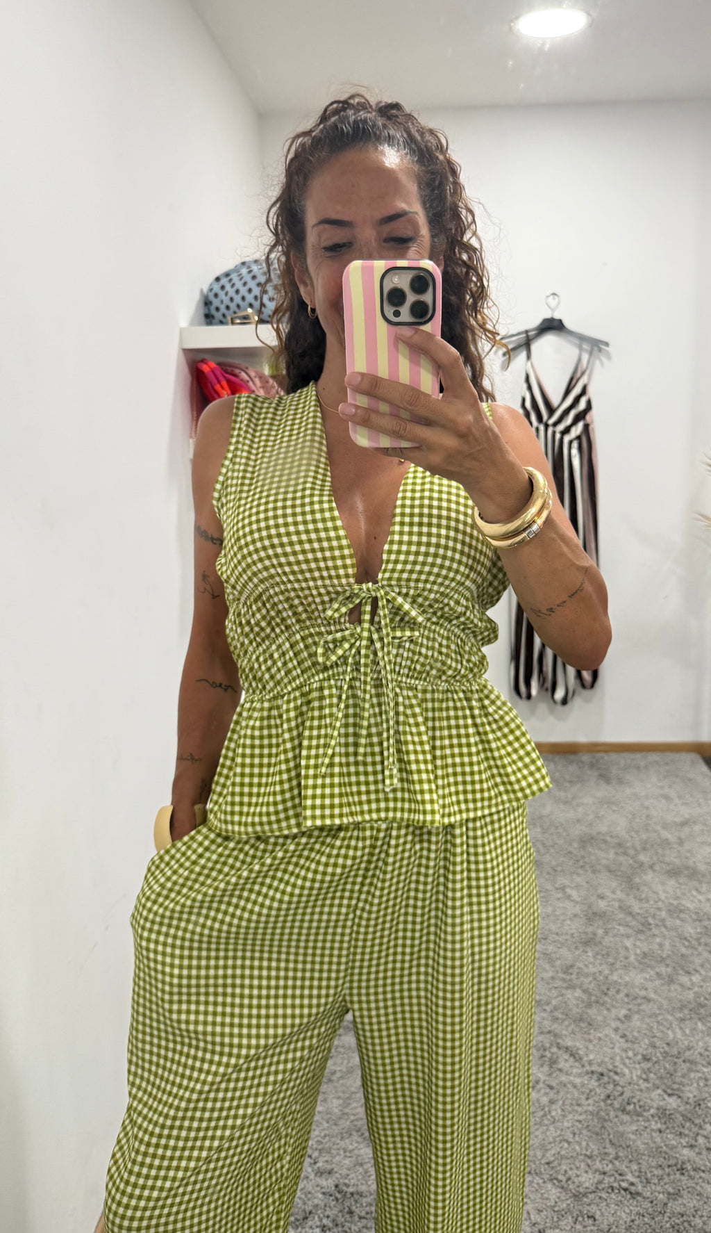 CONJUNTO VICHY TOP Y PANTALÓN