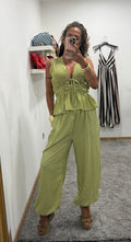 CONJUNTO VICHY TOP Y PANTALÓN