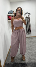 CONJUNTO VICHY TOP Y PANTALÓN