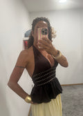 TOP HALTER CON DETALLES DECORATIVOS