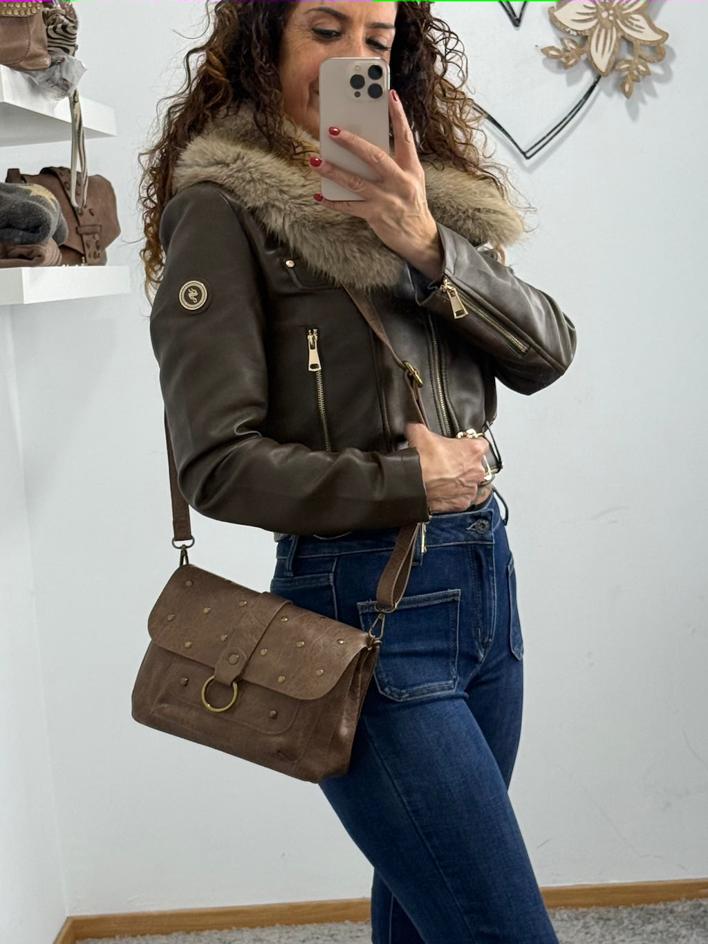 cazadora polipiel cuello pelo