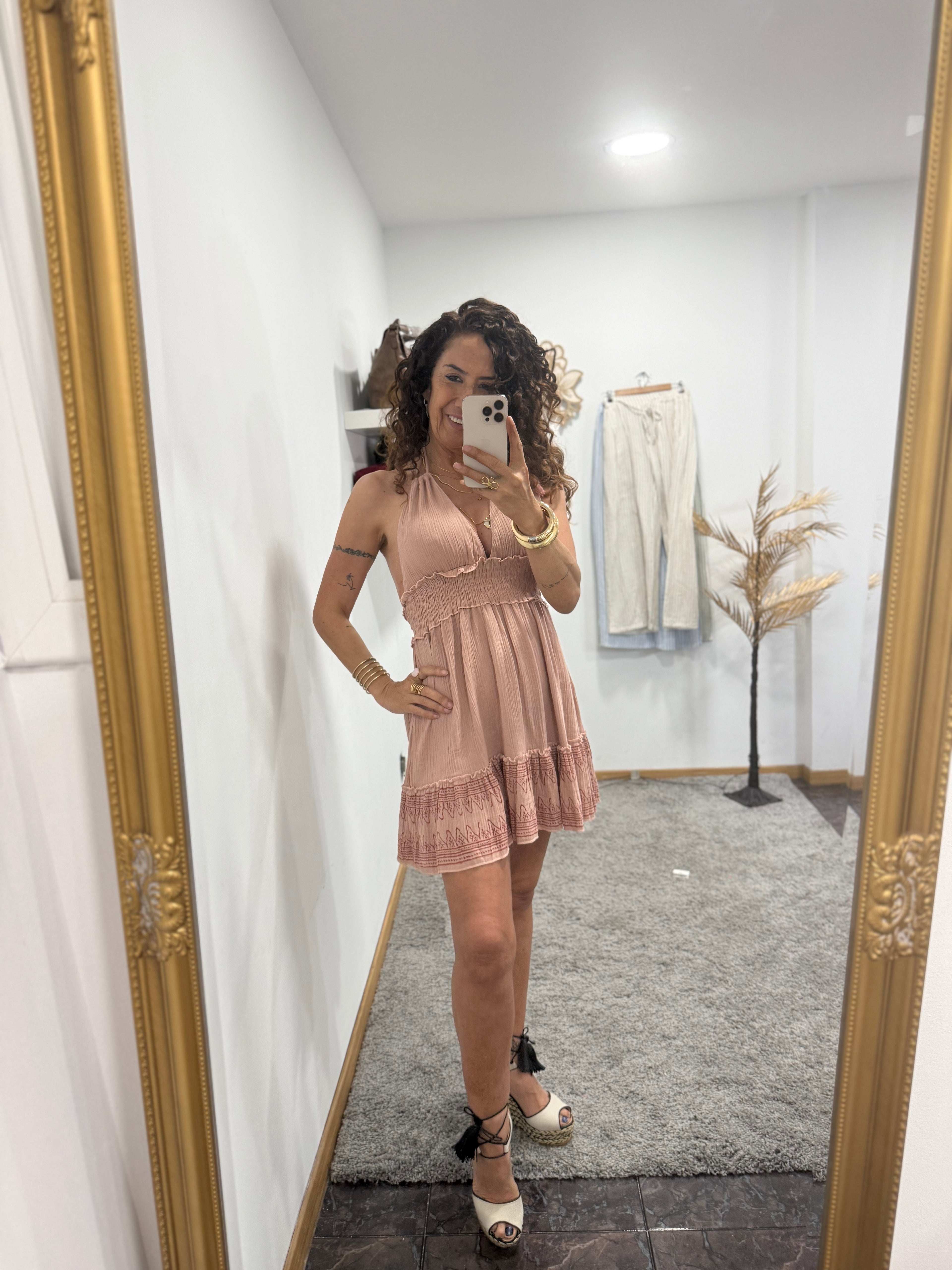 Vestido Halter Rose