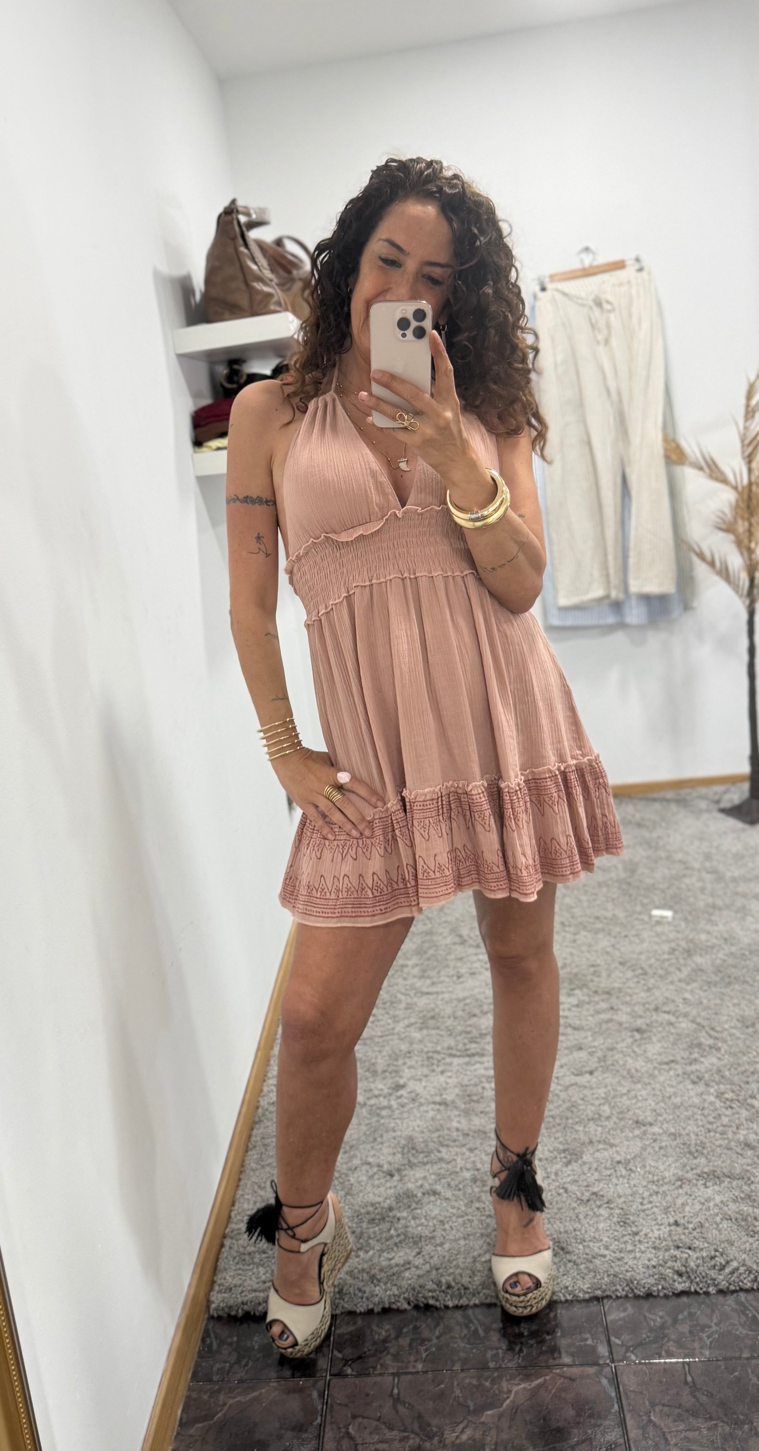 Vestido Halter Rose