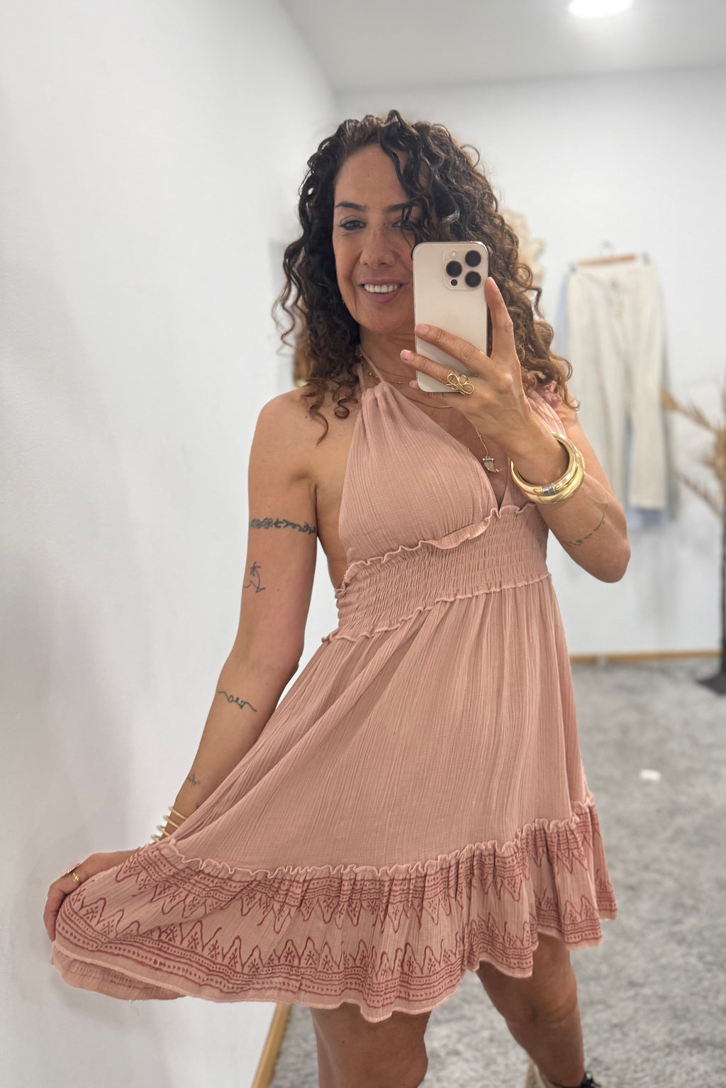 Vestido Halter Rose