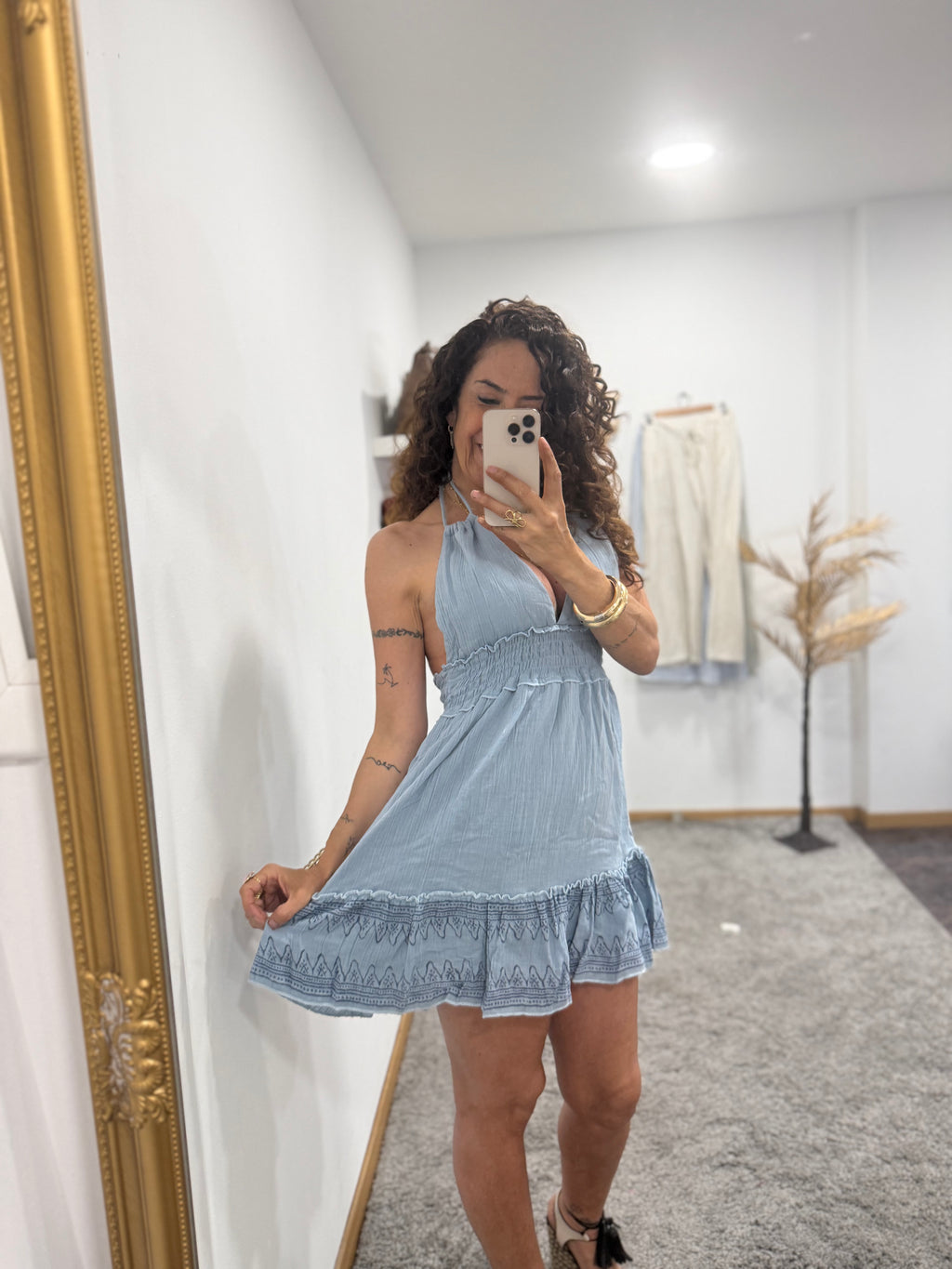 Vestido Halter Rose