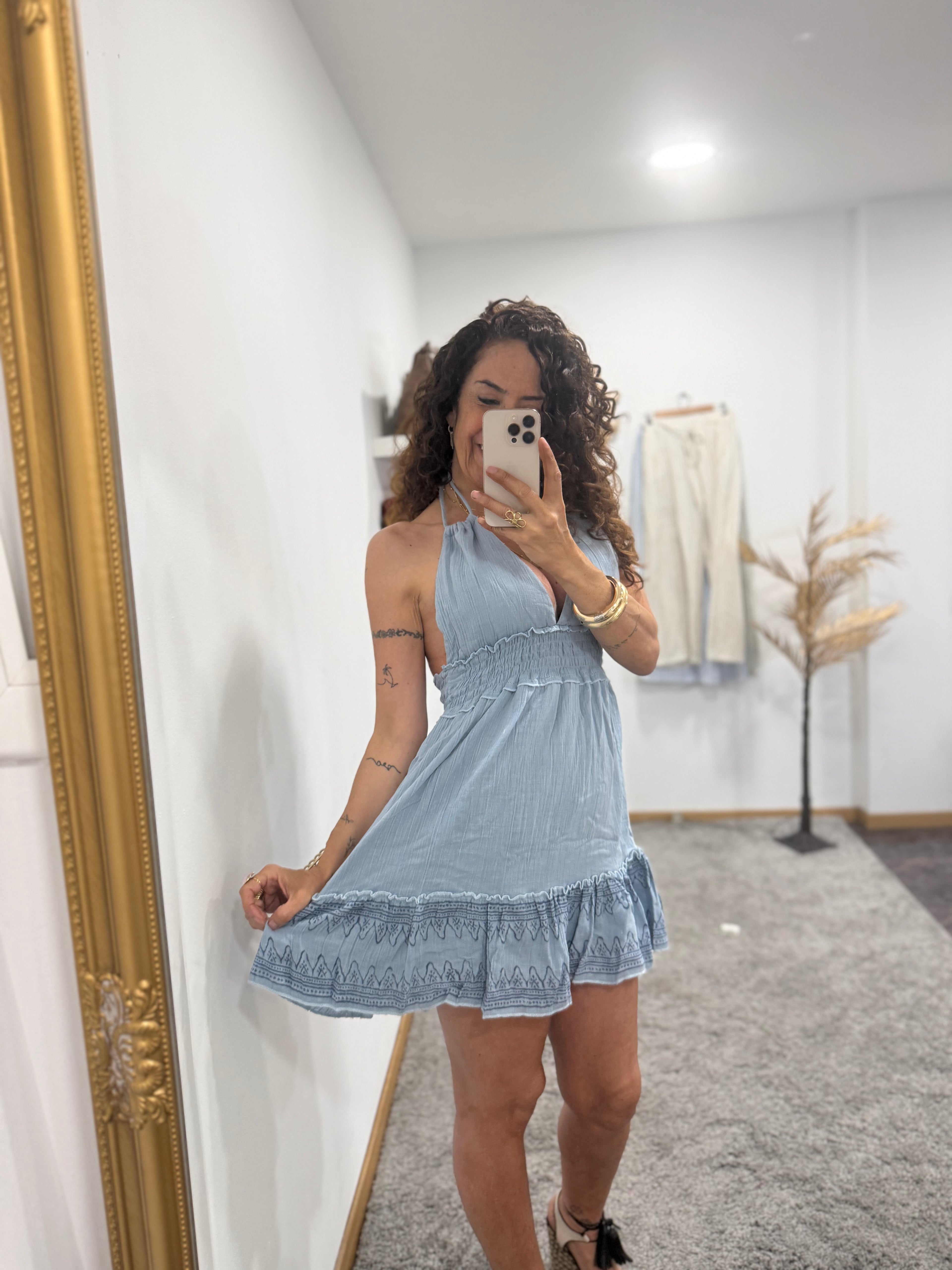 Vestido Halter Rose