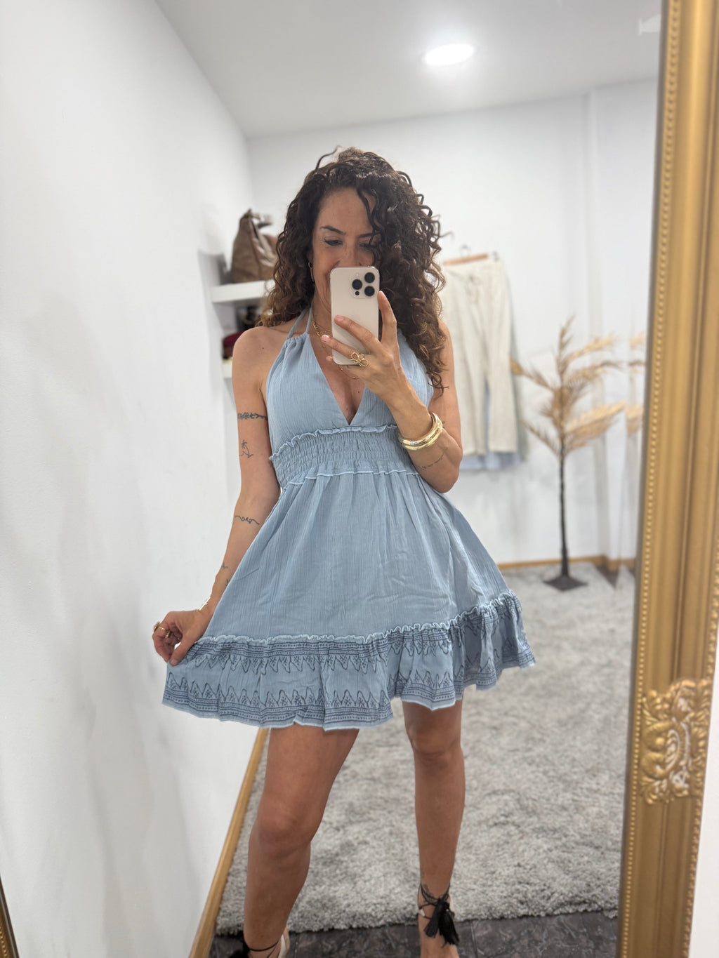 Vestido Halter Rose