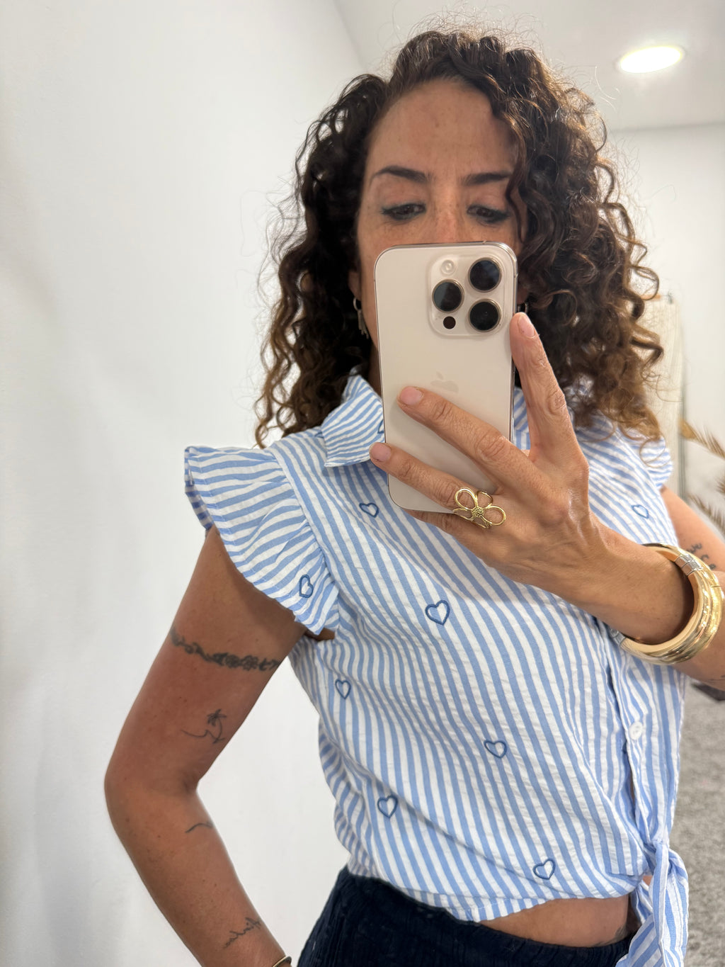 Blusa Corazones Azul