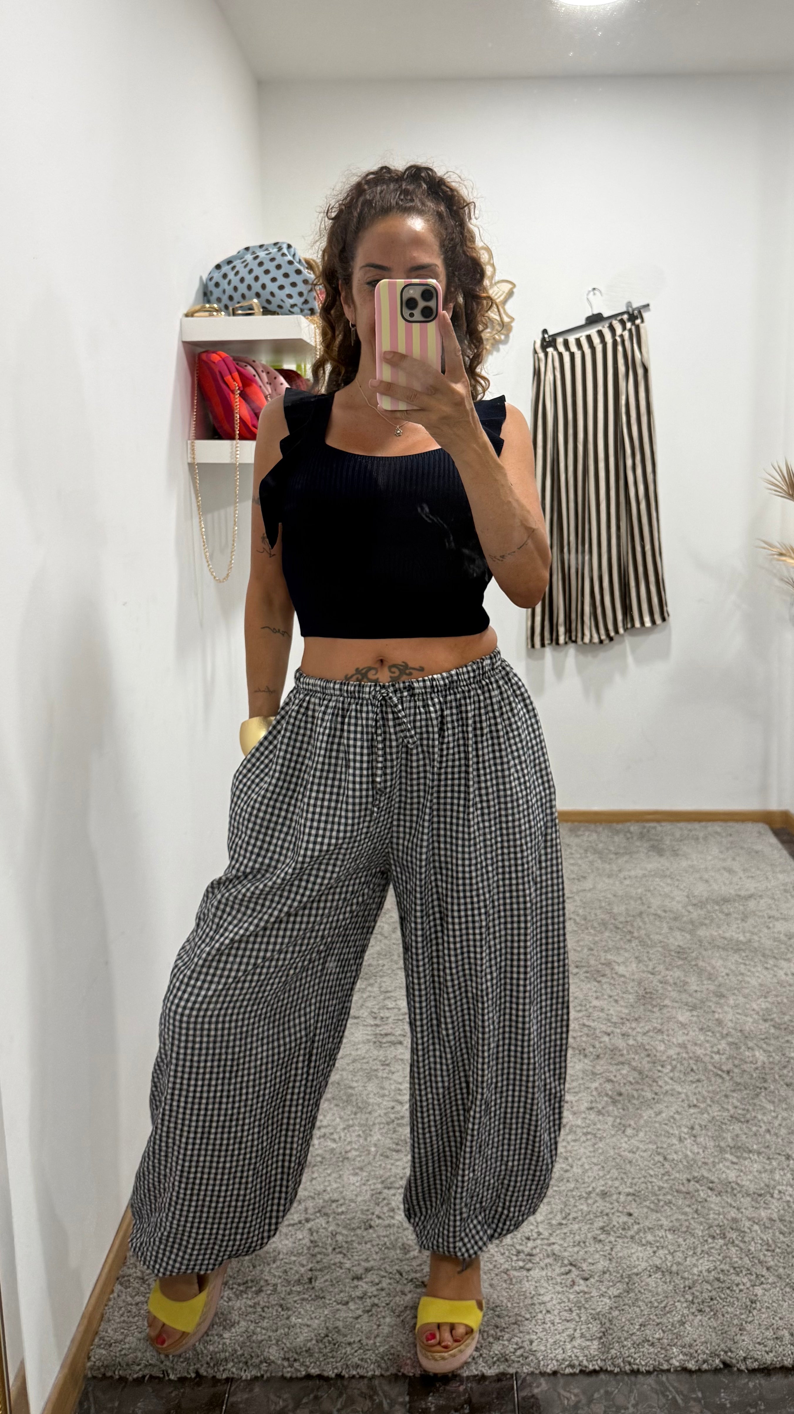 Pantalon boho vichy