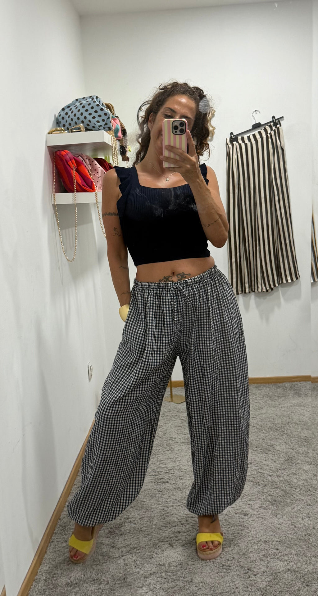 Pantalon boho vichy