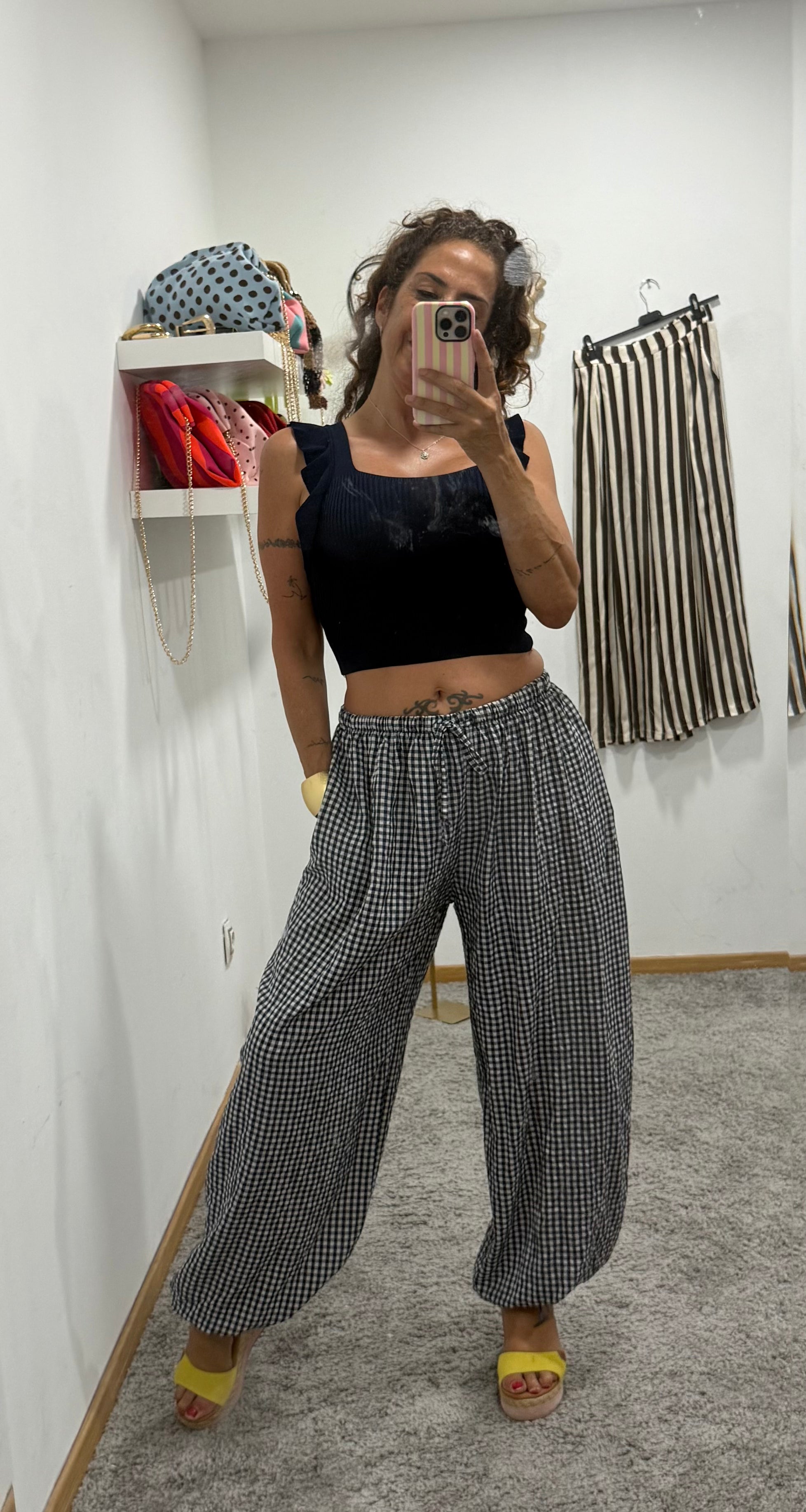 Pantalon boho vichy