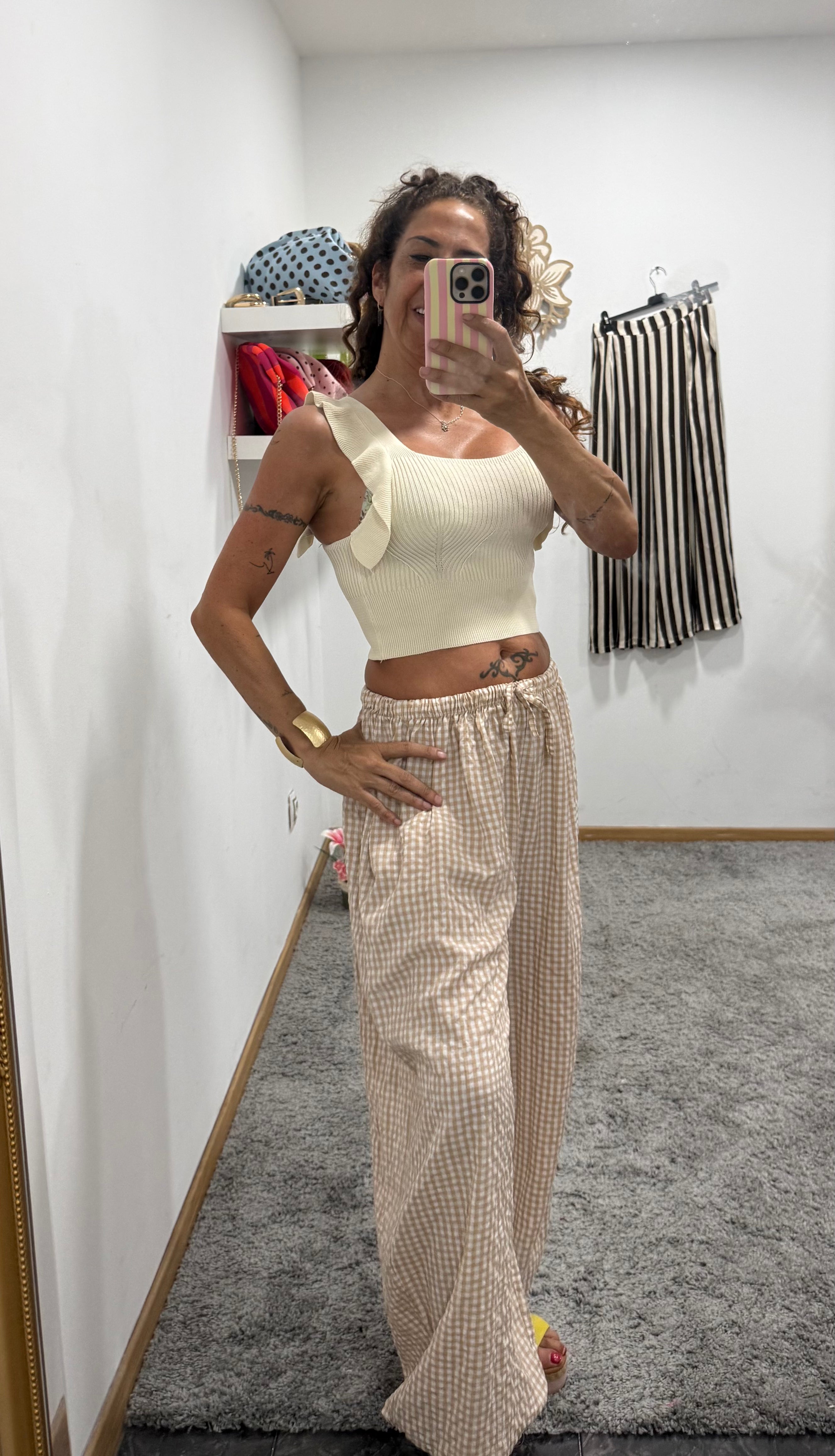 Pantalon boho vichy