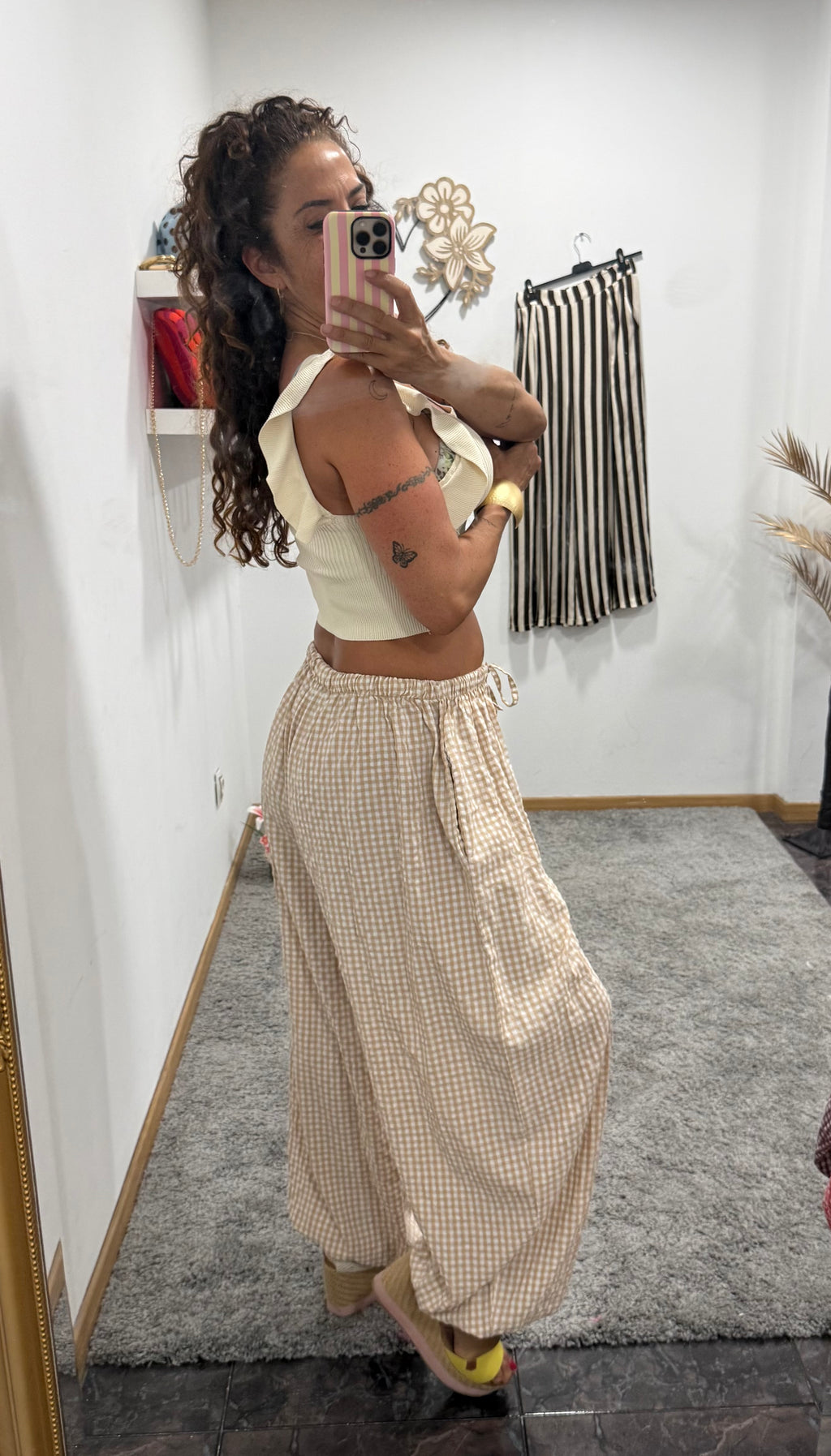 Pantalon boho vichy