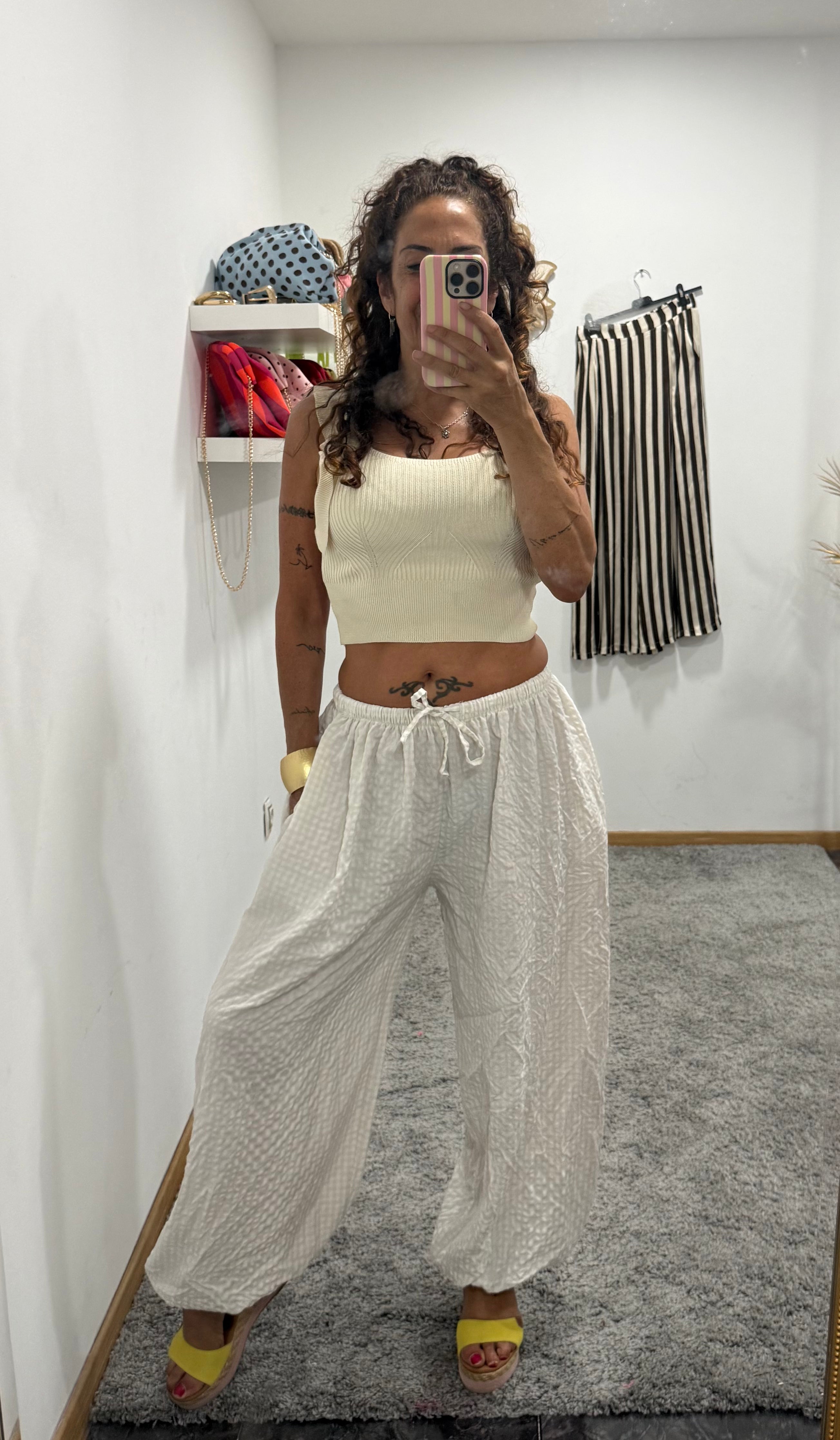 Pantalon boho vichy