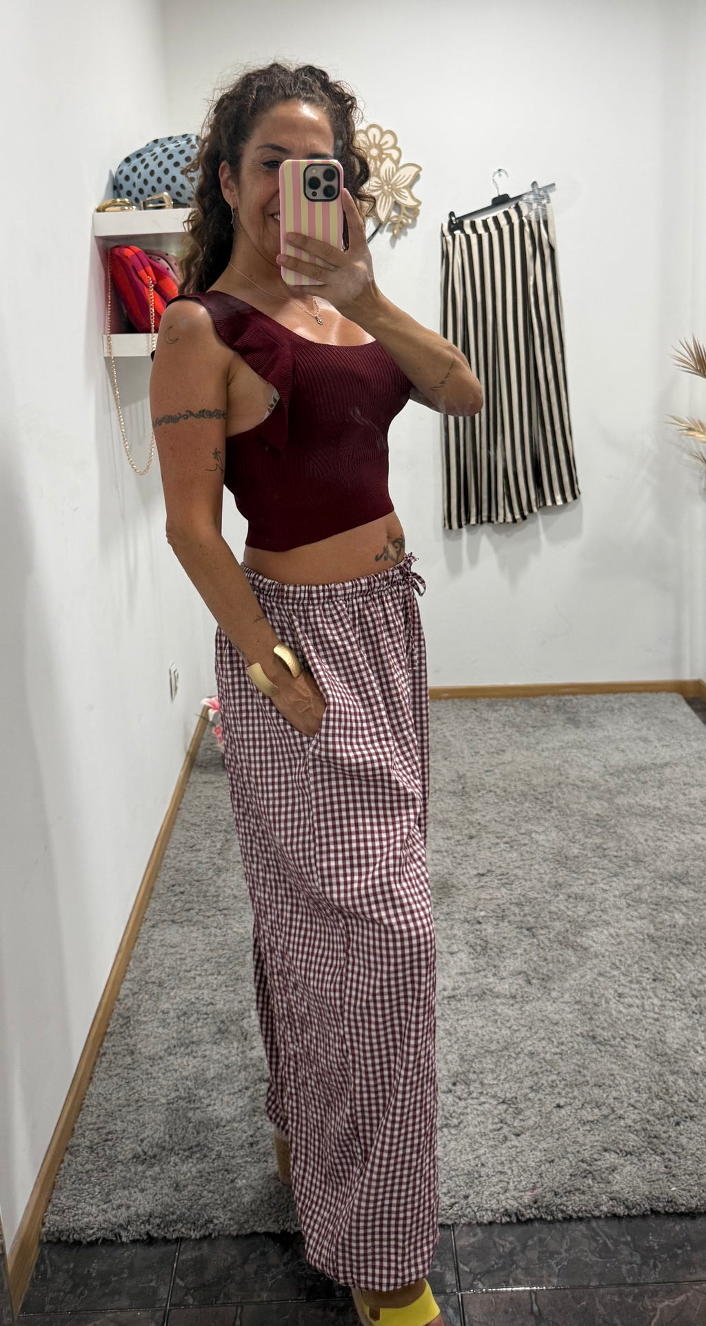 Pantalon boho vichy