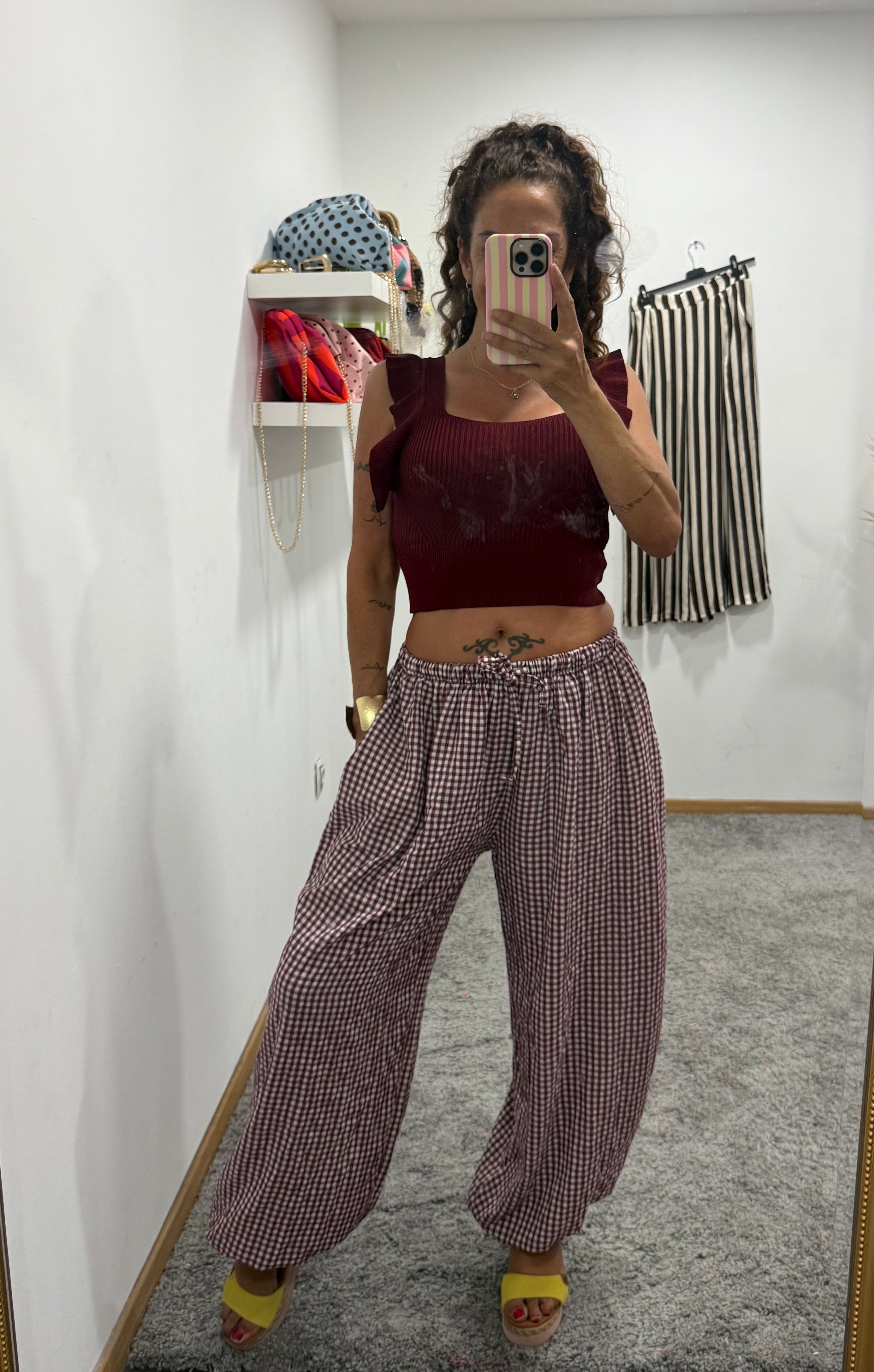 Pantalon boho vichy