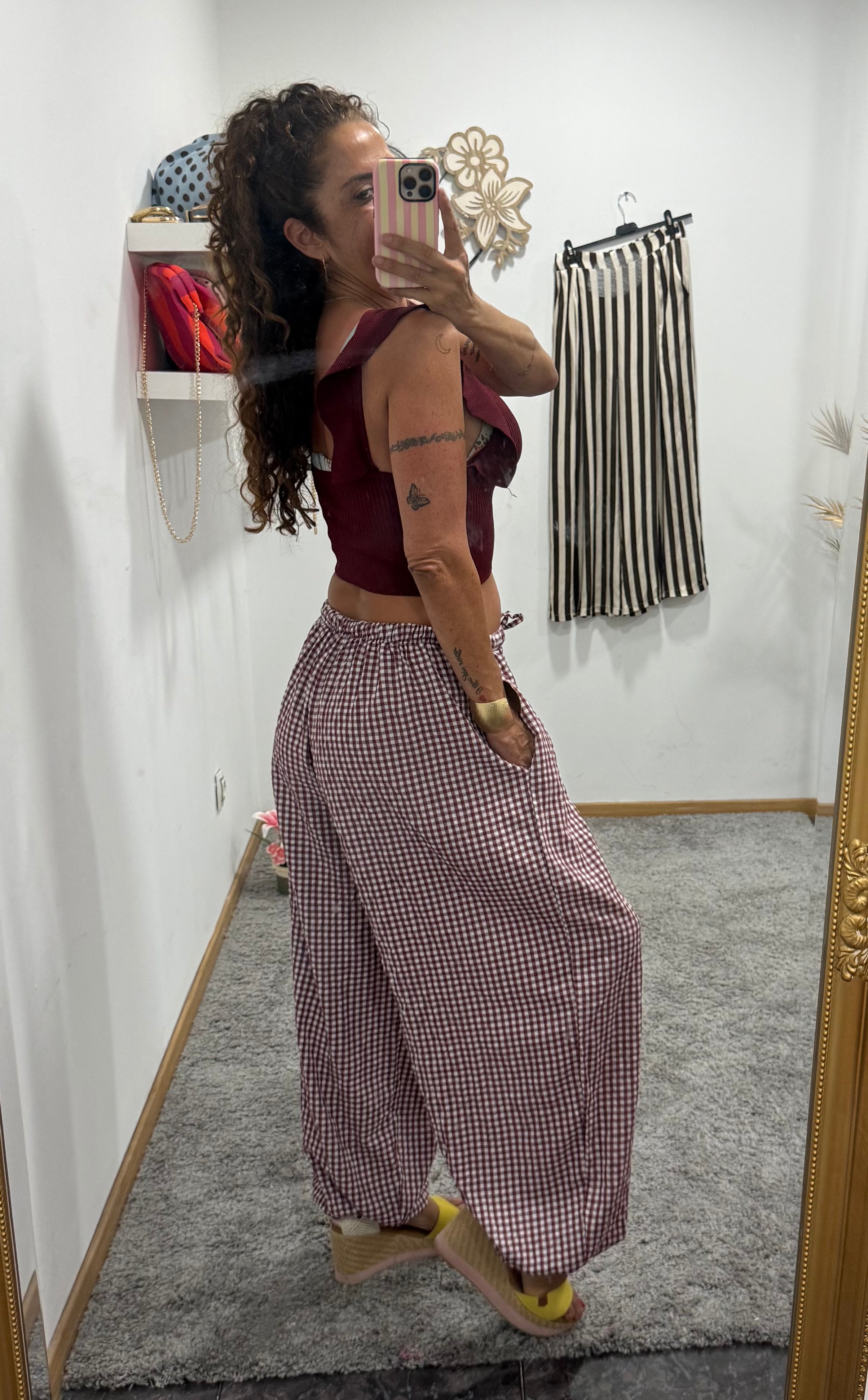 Pantalon boho vichy