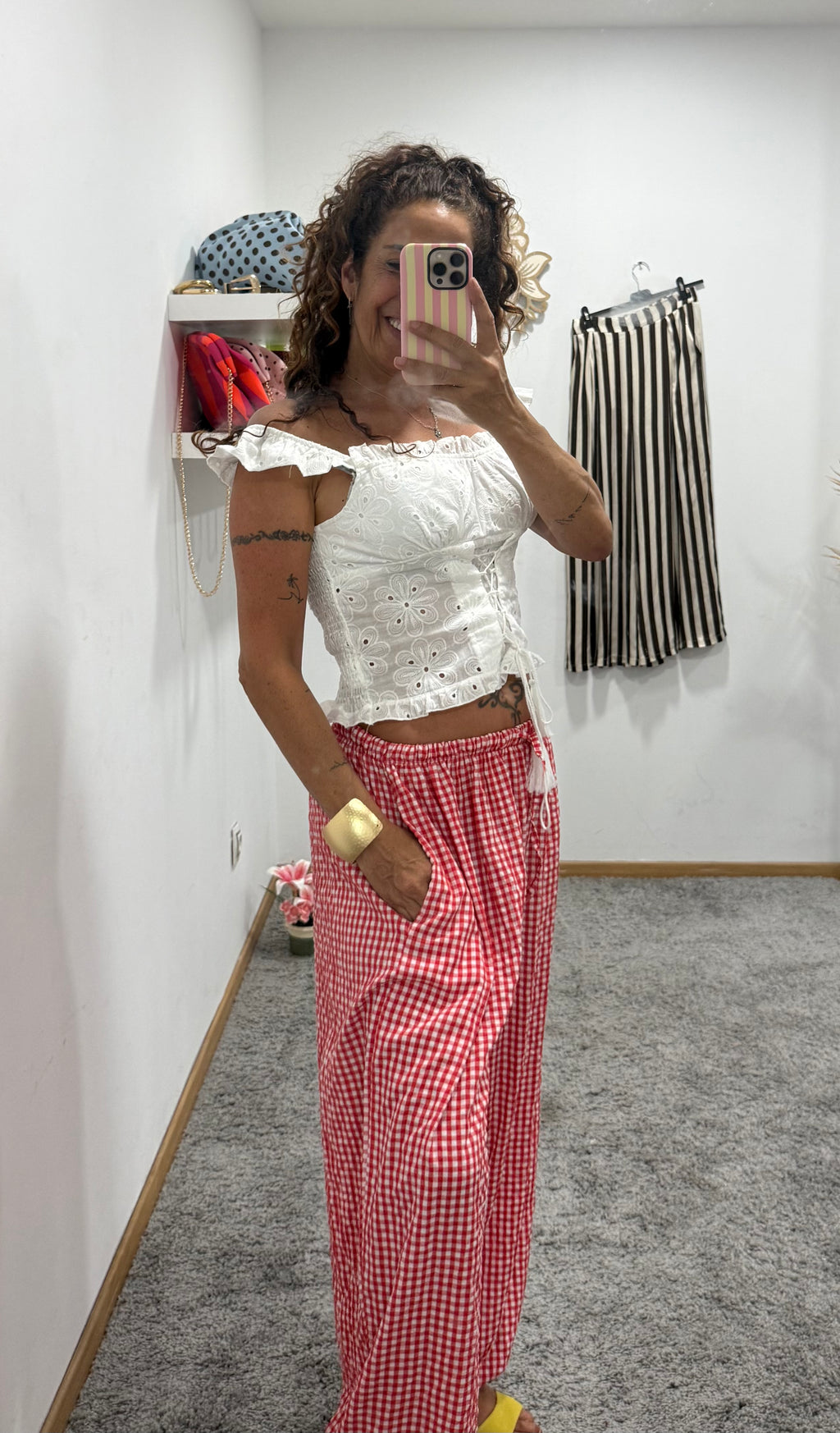 Pantalon boho vichy