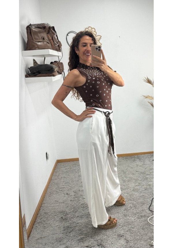 pantalon cinturon seda