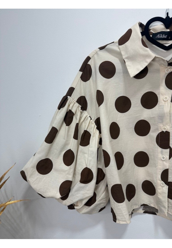 CAMISA CHOCOLATE LUNARES