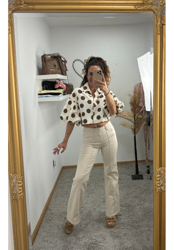 CAMISA CHOCOLATE LUNARES