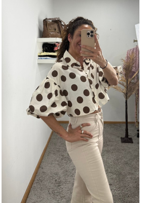 CAMISA CHOCOLATE LUNARES