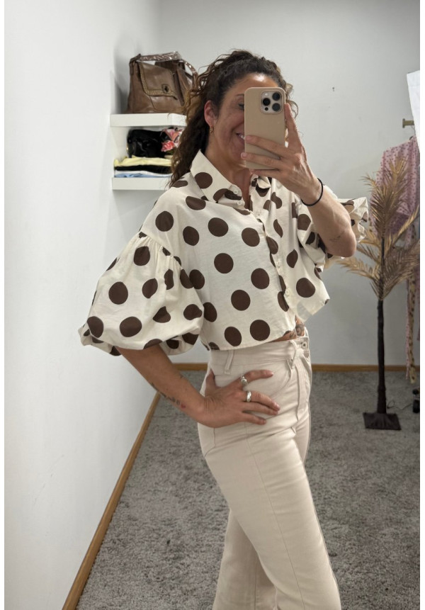 CAMISA CHOCOLATE LUNARES