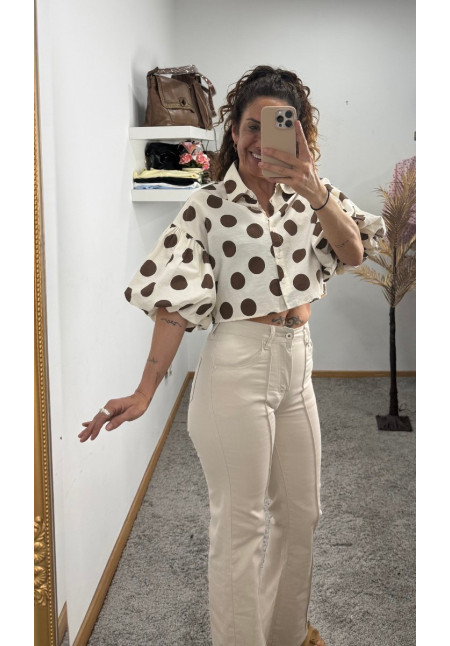 CAMISA CHOCOLATE LUNARES