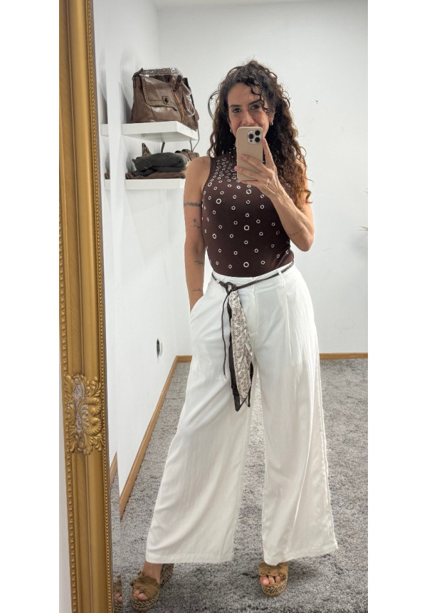 pantalon cinturon seda