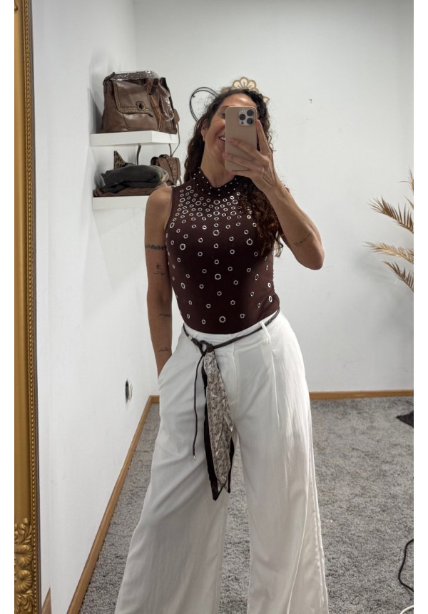 pantalon cinturon seda